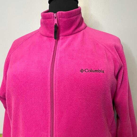 Columbia Pink Fleece Full Zip Up Jacket 1X - Picture 2 of 5